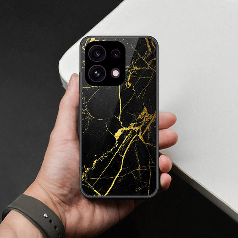 Oppo Reno 16F 5G Cover - Black Marble Series - HQ Ultra Shine Premium Infinity Glass Soft Silicon Borders Case