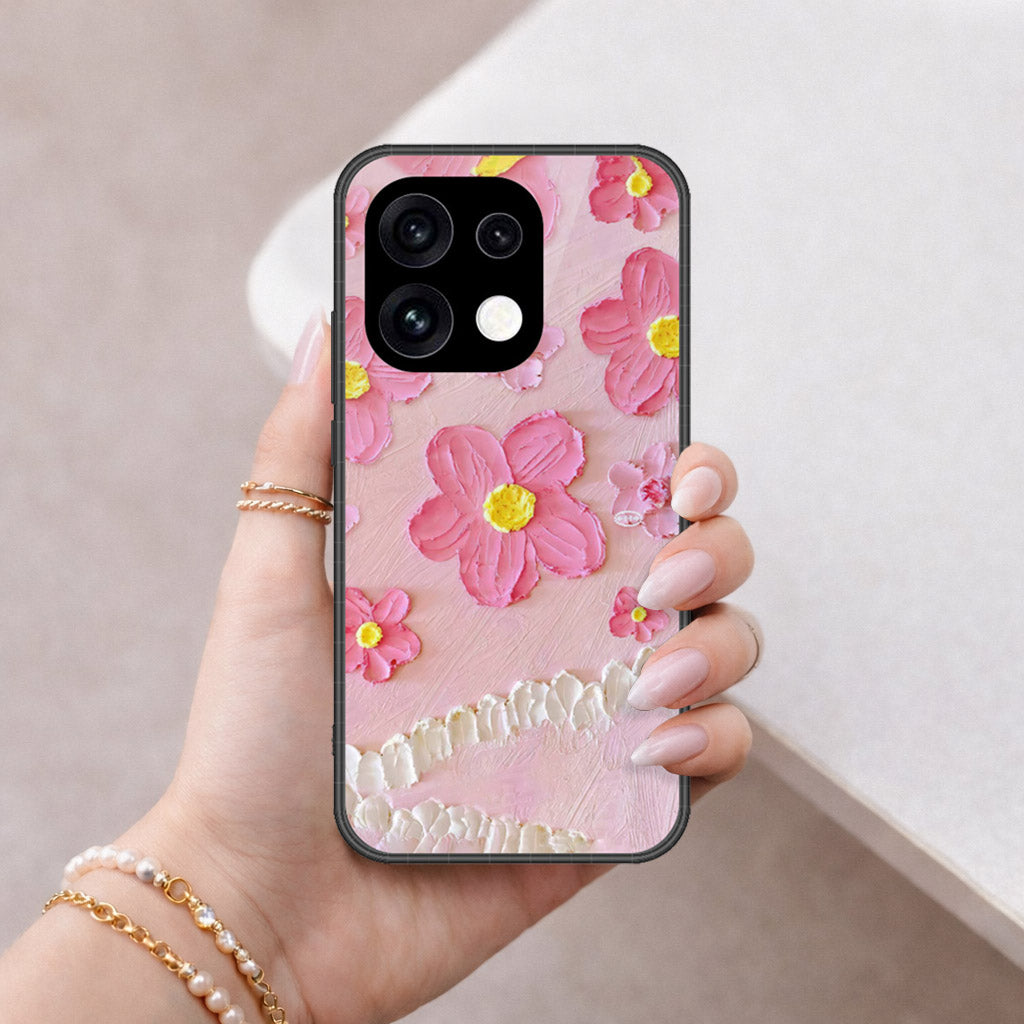 Oppo Reno 16 Pro Cover - Floral Series - Design 2 - Pink - HQ Premium Shine Durable Shatterproof Case