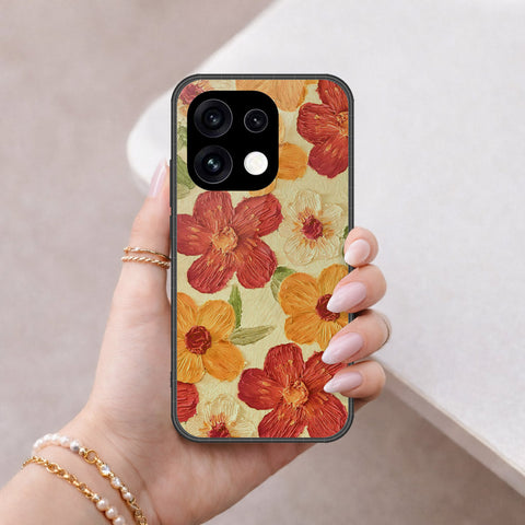 Oppo Reno 16 Pro Cover - Floral Series - Design 6 - Red & Orange - HQ Premium Shine Durable Shatterproof Case