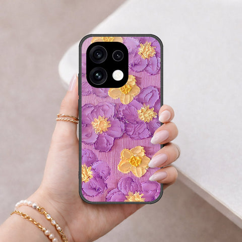 Oppo Reno 16 Pro Cover - Floral Series - Design 8 - Purple & Yellow - HQ Premium Shine Durable Shatterproof Case