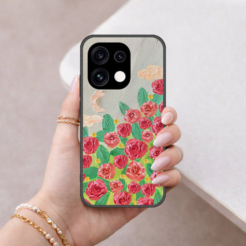 Oppo Reno 16 Pro Cover - Floral Series - Design 10 - Red & Green - HQ Premium Shine Durable Shatterproof Case