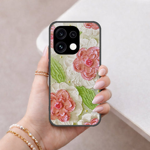 Oppo Reno 16 Pro Cover - Floral Series - Design 13 - Offwhite & Green - HQ Premium Shine Durable Shatterproof Case