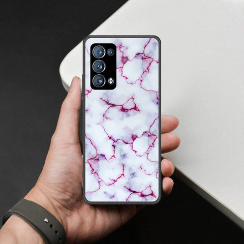 Oppo Reno 6 Pro Plus Cover - White Marble Series - HQ Ultra Shine Premium Infinity Glass Soft Silicon Borders Case