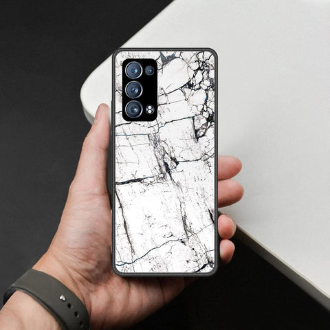 Oppo Reno 6 Pro Plus Cover - White Marble Series 2 - HQ Ultra Shine Premium Infinity Glass Soft Silicon Borders Case