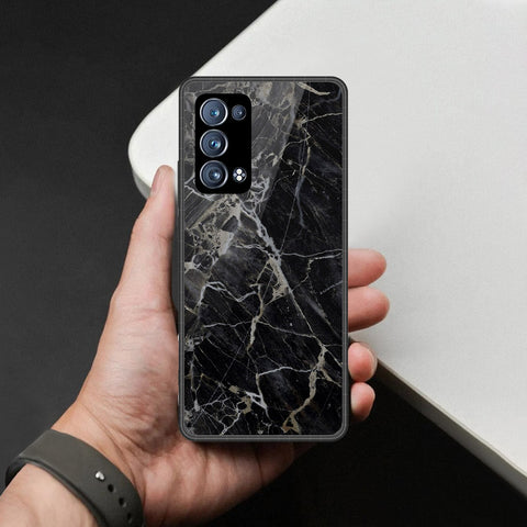 Oppo Reno 6 Pro Plus Cover - Black Marble Series - HQ Ultra Shine Premium Infinity Glass Soft Silicon Borders Case