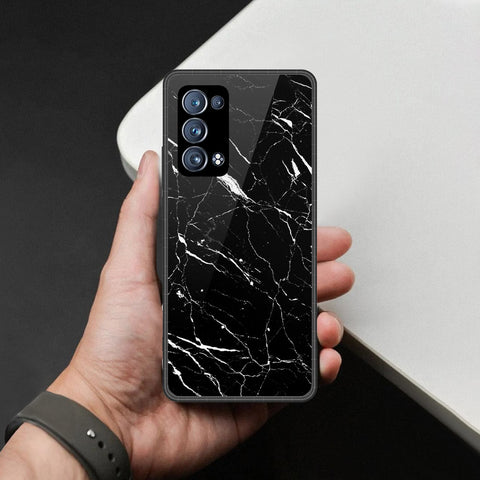 Oppo Reno 6 Pro Plus Cover - Black Marble Series - HQ Ultra Shine Premium Infinity Glass Soft Silicon Borders Case