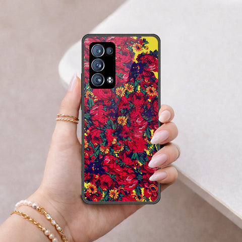 Oppo Reno 6 Pro Plus Cover - Floral Series - HQ Ultra Shine Premium Infinity Glass Soft Silicon Borders Case