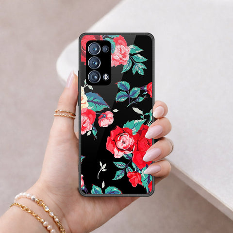 Oppo Reno 6 Pro Plus Cover - Floral Series - HQ Ultra Shine Premium Infinity Glass Soft Silicon Borders Case