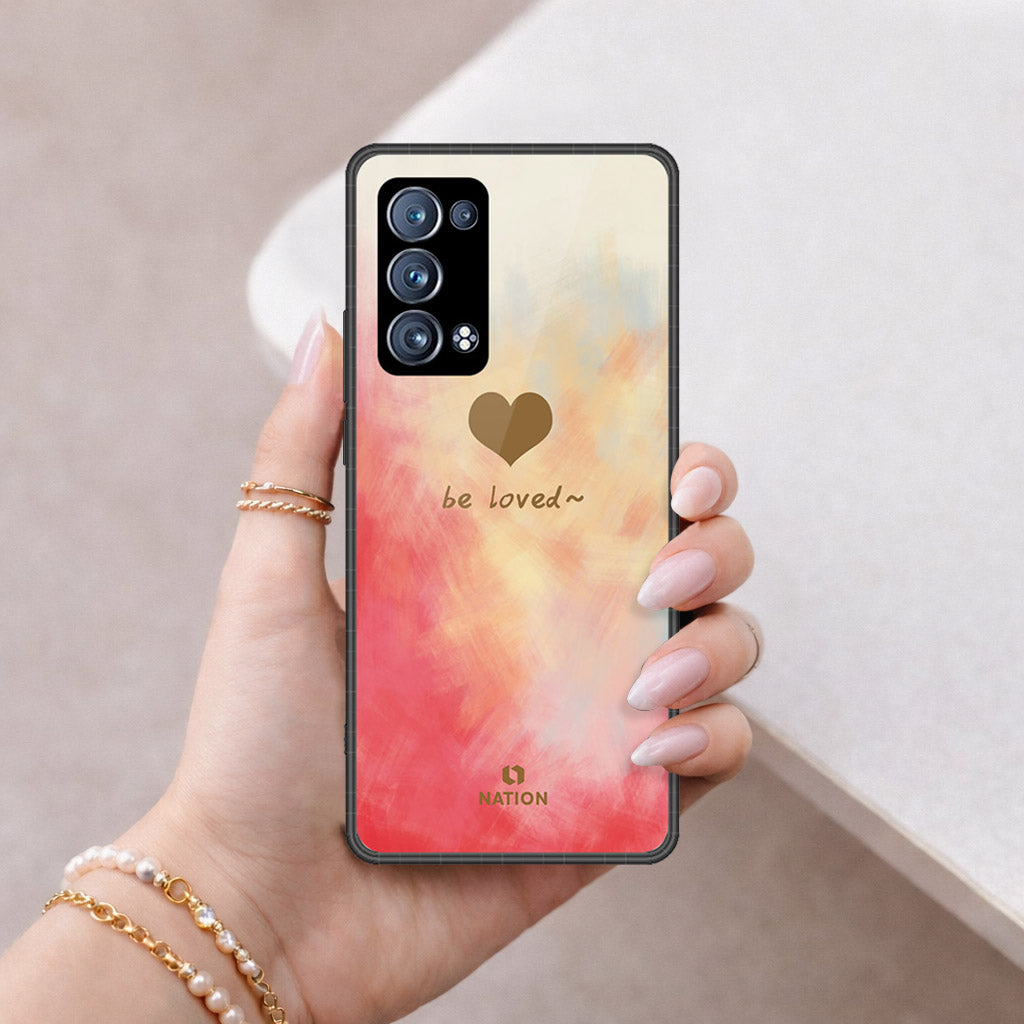 Oppo Reno 6 Pro Plus Cover - Onation Heart Series - HQ Ultra Shine Premium Infinity Glass Soft Silicon Borders Case