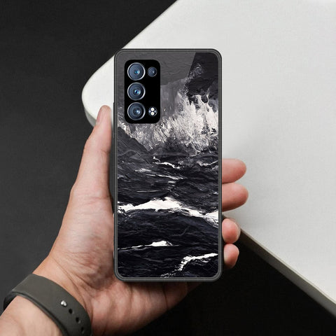 Oppo Reno 6 Pro Plus Cover - Black Marble Series - HQ Ultra Shine Premium Infinity Glass Soft Silicon Borders Case