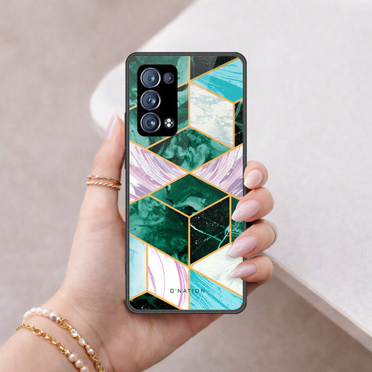 Oppo Reno 6 Pro Plus Cover - O'Nation Shades of Marble Series - HQ Ultra Shine Premium Infinity Glass Soft Silicon Borders Case