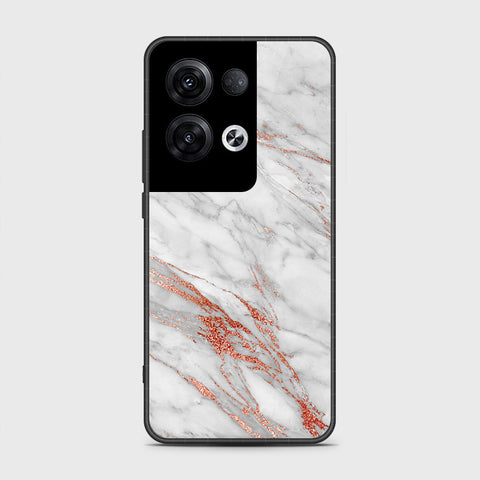 Oppo Reno 8 Pro Cover- White Marble Series - HQ Ultra Shine Premium Infinity Glass Soft Silicon Borders Case