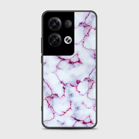 Oppo Reno 8 Pro Cover- White Marble Series - HQ Ultra Shine Premium Infinity Glass Soft Silicon Borders Case