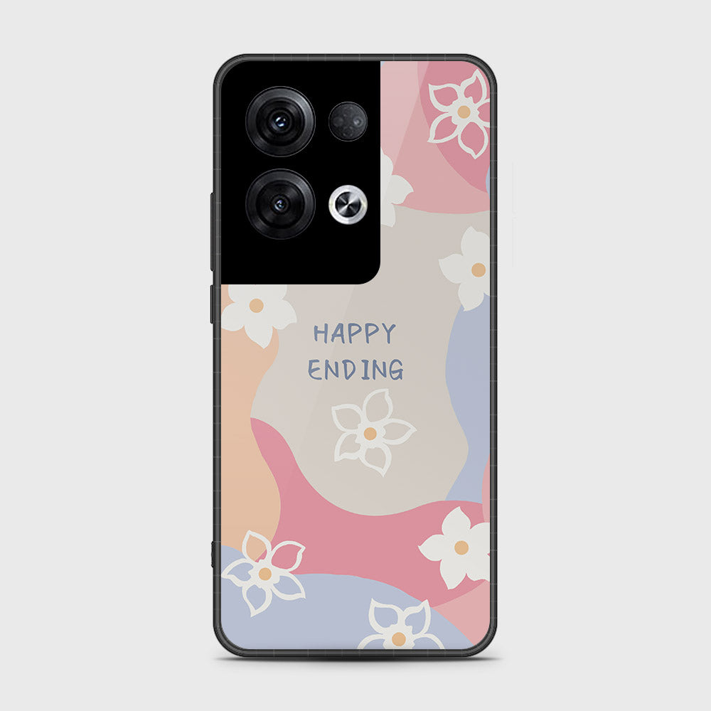 Oppo Reno 8 Pro Cover- Happy Series - HQ Ultra Shine Premium Infinity Glass Soft Silicon Borders Case