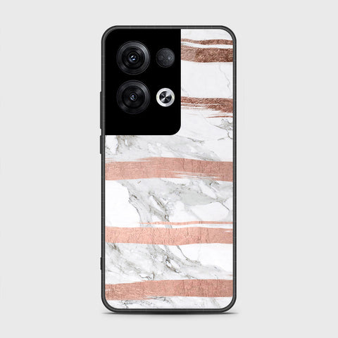 Oppo Reno 8 Pro Cover- White Marble Series - HQ Ultra Shine Premium Infinity Glass Soft Silicon Borders Case