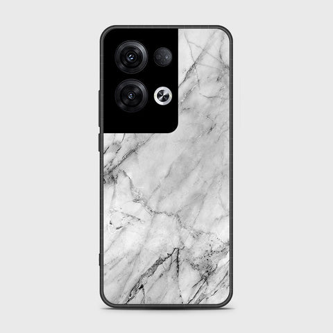 Oppo Reno 8 Pro Cover- White Marble Series - HQ Ultra Shine Premium Infinity Glass Soft Silicon Borders Case