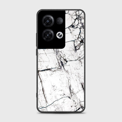 Oppo Reno 8 Pro Cover- White Marble Series 2 - HQ Ultra Shine Premium Infinity Glass Soft Silicon Borders Case