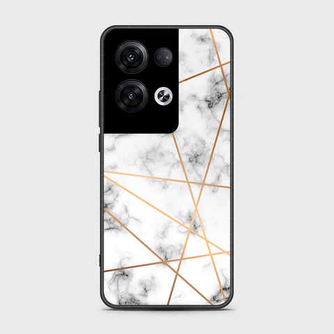Oppo Reno 8 Pro Cover- White Marble Series 2 - HQ Ultra Shine Premium Infinity Glass Soft Silicon Borders Case