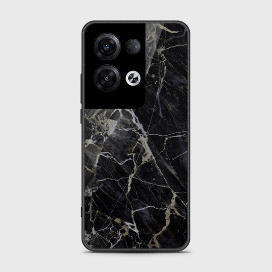 Oppo Reno 8 Pro Cover- Black Marble Series - HQ Ultra Shine Premium Infinity Glass Soft Silicon Borders Case