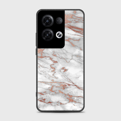 Oppo Reno 8 Pro Cover- White Marble Series 2 - HQ Ultra Shine Premium Infinity Glass Soft Silicon Borders Case