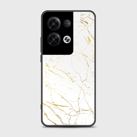 Oppo Reno 8 Pro Cover- White Marble Series 2 - HQ Ultra Shine Premium Infinity Glass Soft Silicon Borders Case