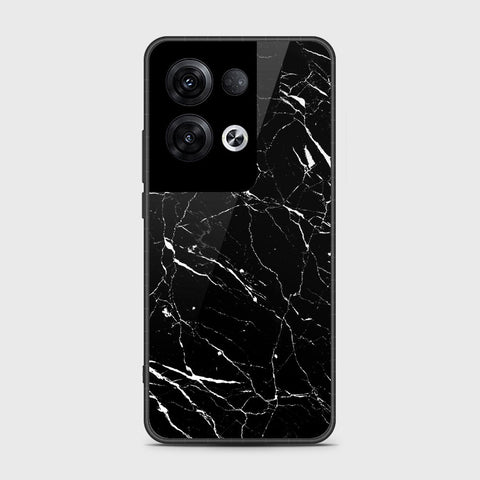 Oppo Reno 8 Pro Cover- Black Marble Series - HQ Ultra Shine Premium Infinity Glass Soft Silicon Borders Case