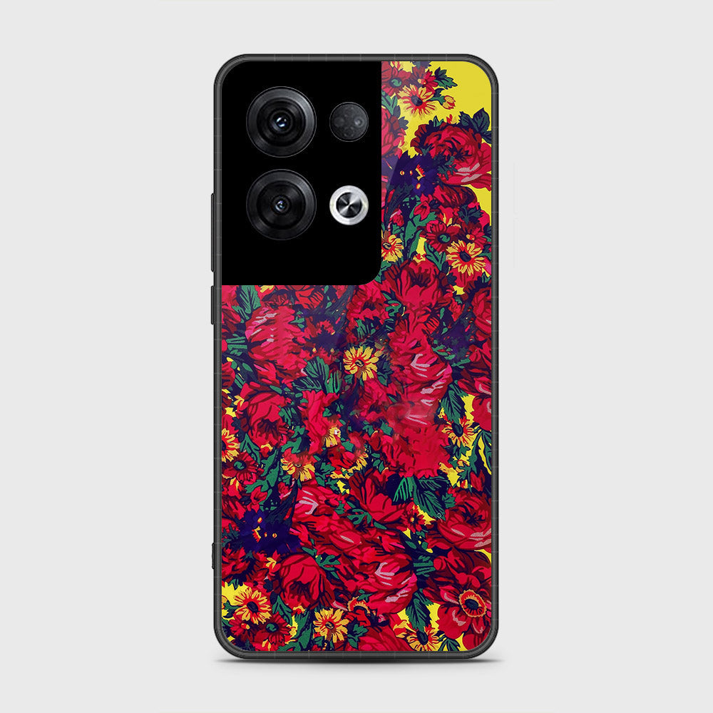 Oppo Reno 8 Pro Cover- Floral Series - HQ Ultra Shine Premium Infinity Glass Soft Silicon Borders Case