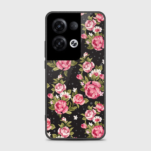 Oppo Reno 8 Pro Cover- Floral Series - HQ Ultra Shine Premium Infinity Glass Soft Silicon Borders Case