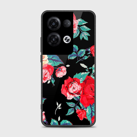 Oppo Reno 8 Pro Cover- Floral Series - HQ Ultra Shine Premium Infinity Glass Soft Silicon Borders Case