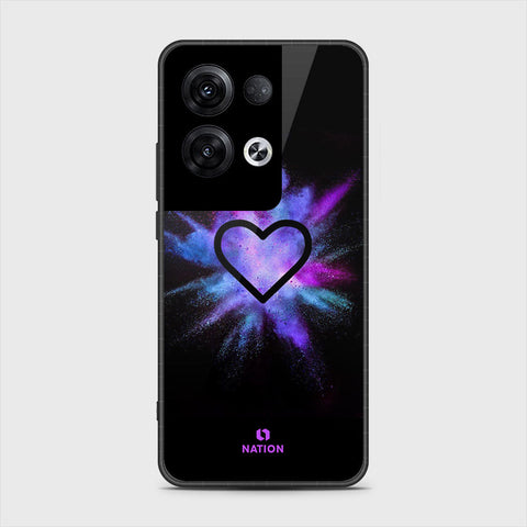 Oppo Reno 8 Pro Cover- Onation Heart Series - HQ Ultra Shine Premium Infinity Glass Soft Silicon Borders Case