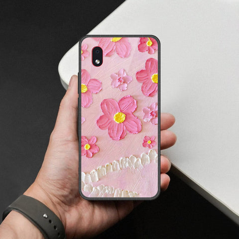 Samsung Galaxy A01 Core Cover - Floral Series - Design 2 - Pink - HQ Premium Shine Durable Shatterproof Case