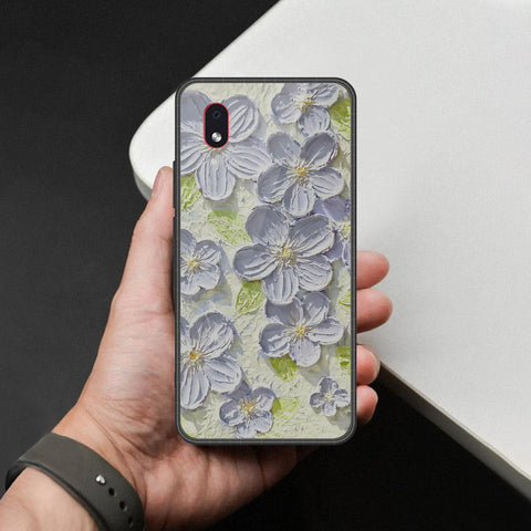 Samsung Galaxy A01 Core Cover - Floral Series - Design 12 - Grey & Green - HQ Premium Shine Durable Shatterproof Case