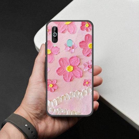 Samsung Galaxy A60 Cover - Floral Series - Design 2 - Pink - HQ Premium Shine Durable Shatterproof Case