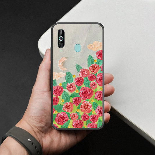 Samsung Galaxy A60 Cover - Floral Series - Design 10 - Red & Green - HQ Premium Shine Durable Shatterproof Case