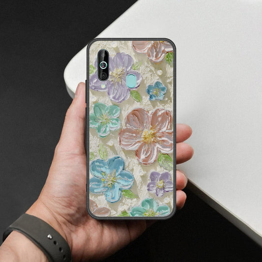 Samsung Galaxy A60 Cover - Floral Series - Design 14 - Blue & Purple - HQ Premium Shine Durable Shatterproof Case