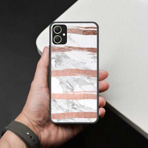 Samsung Galaxy F14 Cover - White Marble Series - HQ Premium Shine Durable Shatterproof Case