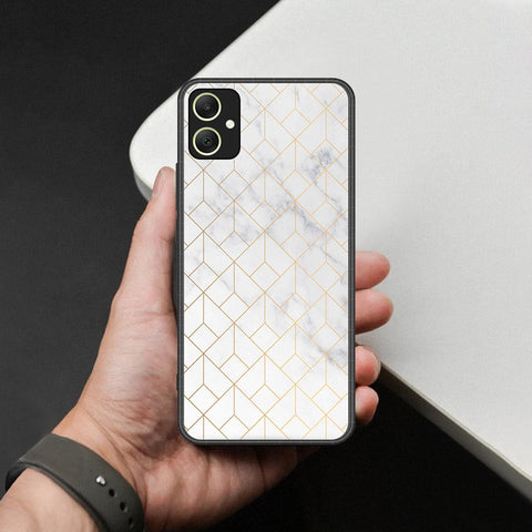 Samsung Galaxy F14 Cover - White Marble Series 2 - HQ Premium Shine Durable Shatterproof Case