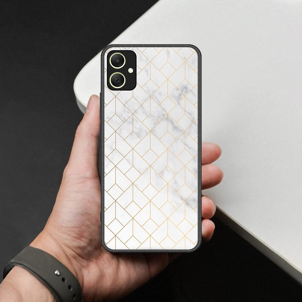 Samsung Galaxy M14 Cover - White Marble Series 2 - HQ Premium Shine Durable Shatterproof Case