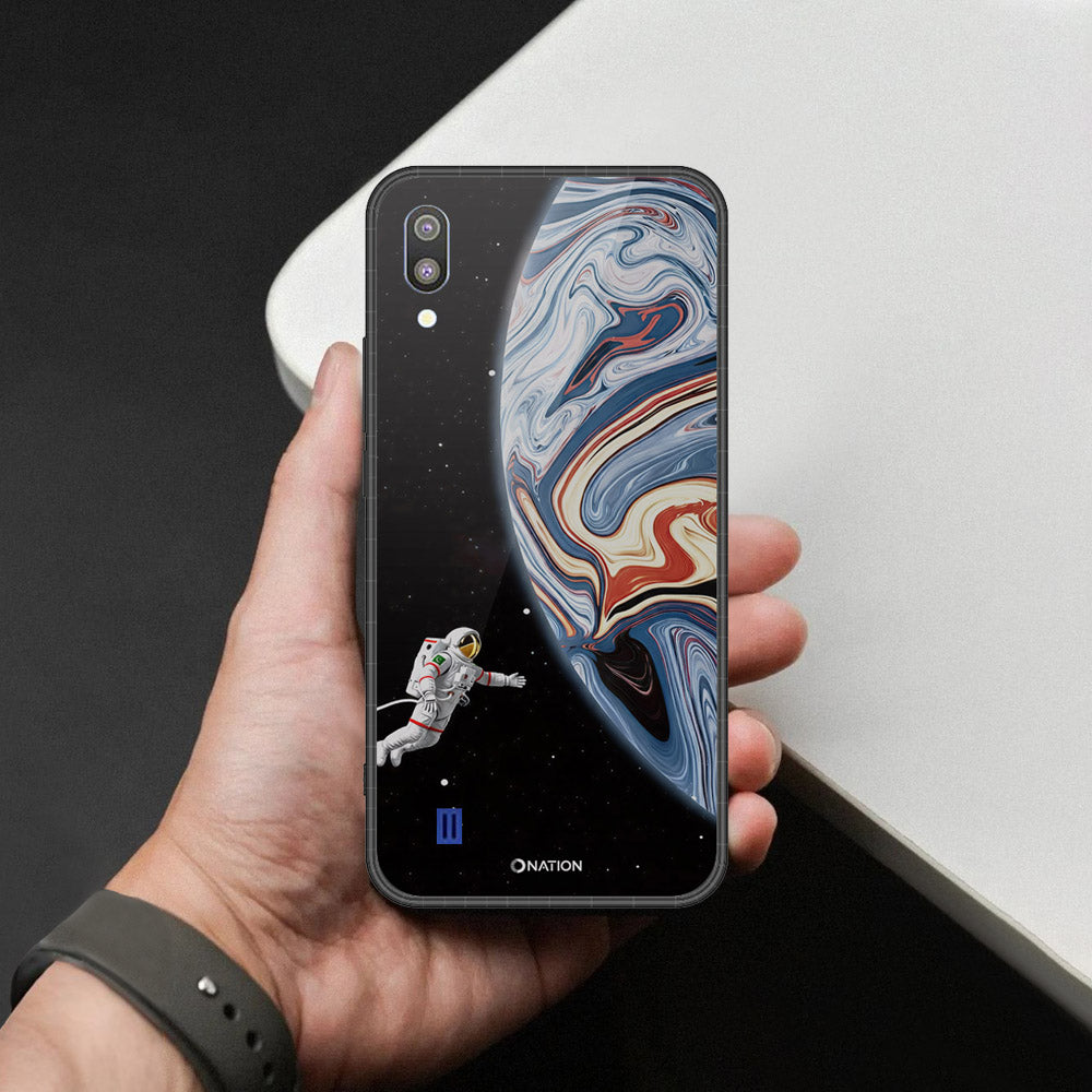 Samsung Galaxy M10 Cover - Cosmic Marble Astronaut Design - HQ Premium Shine Durable Shatterproof Case