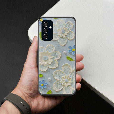 Samsung Galaxy M23 Cover - Floral Series - Design 3 - Sky Blue - HQ Premium Shine Durable Shatterproof Case