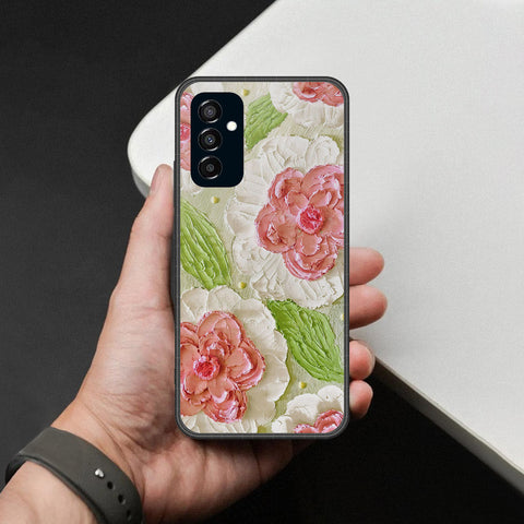 Samsung Galaxy F23 Cover - Floral Series - Design 13 - Offwhite & Green - HQ Premium Shine Durable Shatterproof Case