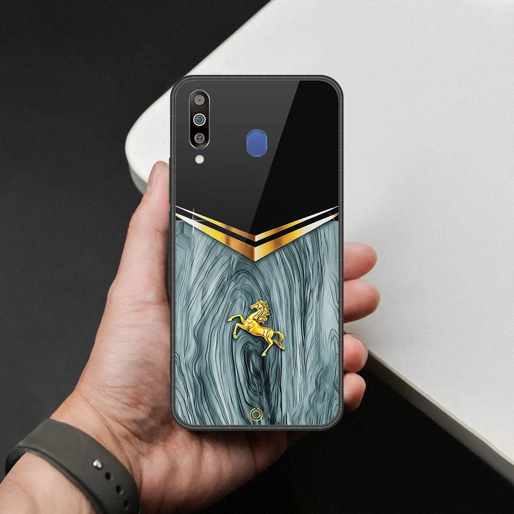 Samsung Galaxy A40s Cover - Majestic Royal V Design - HQ Premium Shine Durable Shatterproof Case