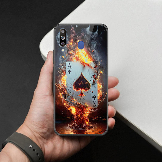 Samsung Galaxy A40s Cover - Ace of Fire Rising Star Design - HQ Premium Shine Durable Shatterproof Case