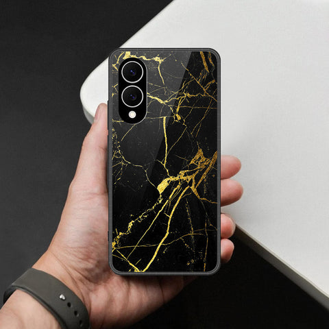 Samsung Galaxy S25 Edge Cover - Black Marble Series - HQ Premium Shine Durable Shatterproof Case