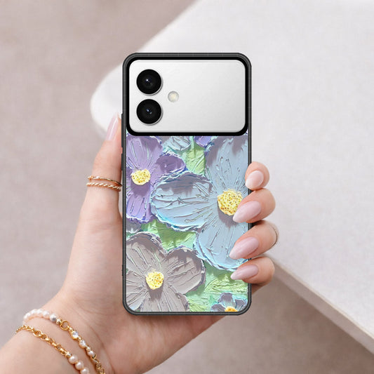 Samsung Galaxy S26 Edge Cover - Floral Series - Design 1 - Purple & Aqua - HQ Premium Shine Durable Shatterproof Case