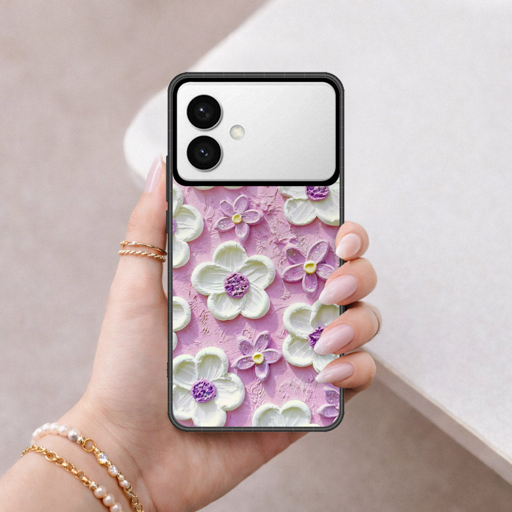 Samsung Galaxy S26 Edge Cover - Floral Series - Design 4 - Purple & White - HQ Premium Shine Durable Shatterproof Case