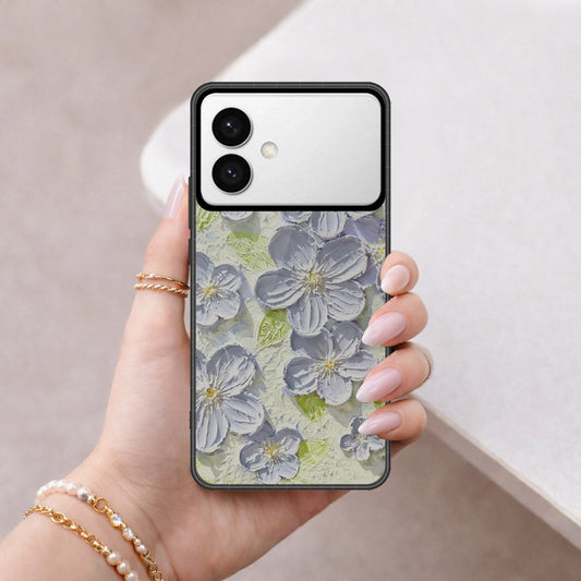 Samsung Galaxy S26 Edge Cover - Floral Series - Design 12 - Grey & Green - HQ Premium Shine Durable Shatterproof Case