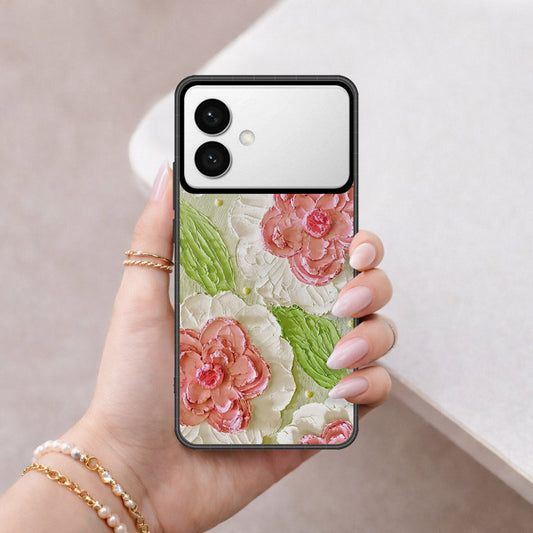 Samsung Galaxy S26 Edge Cover - Floral Series - Design 13 - Offwhite & Green - HQ Premium Shine Durable Shatterproof Case