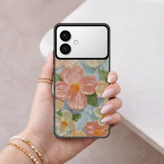 Samsung Galaxy S26 Edge Cover - Floral Series - Design 16 - Cyan & Pink - HQ Premium Shine Durable Shatterproof Case