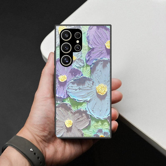 Samsung Galaxy S26 Ultra Cover - Floral Series - Design 1 - Purple & Aqua - HQ Premium Shine Durable Shatterproof Case